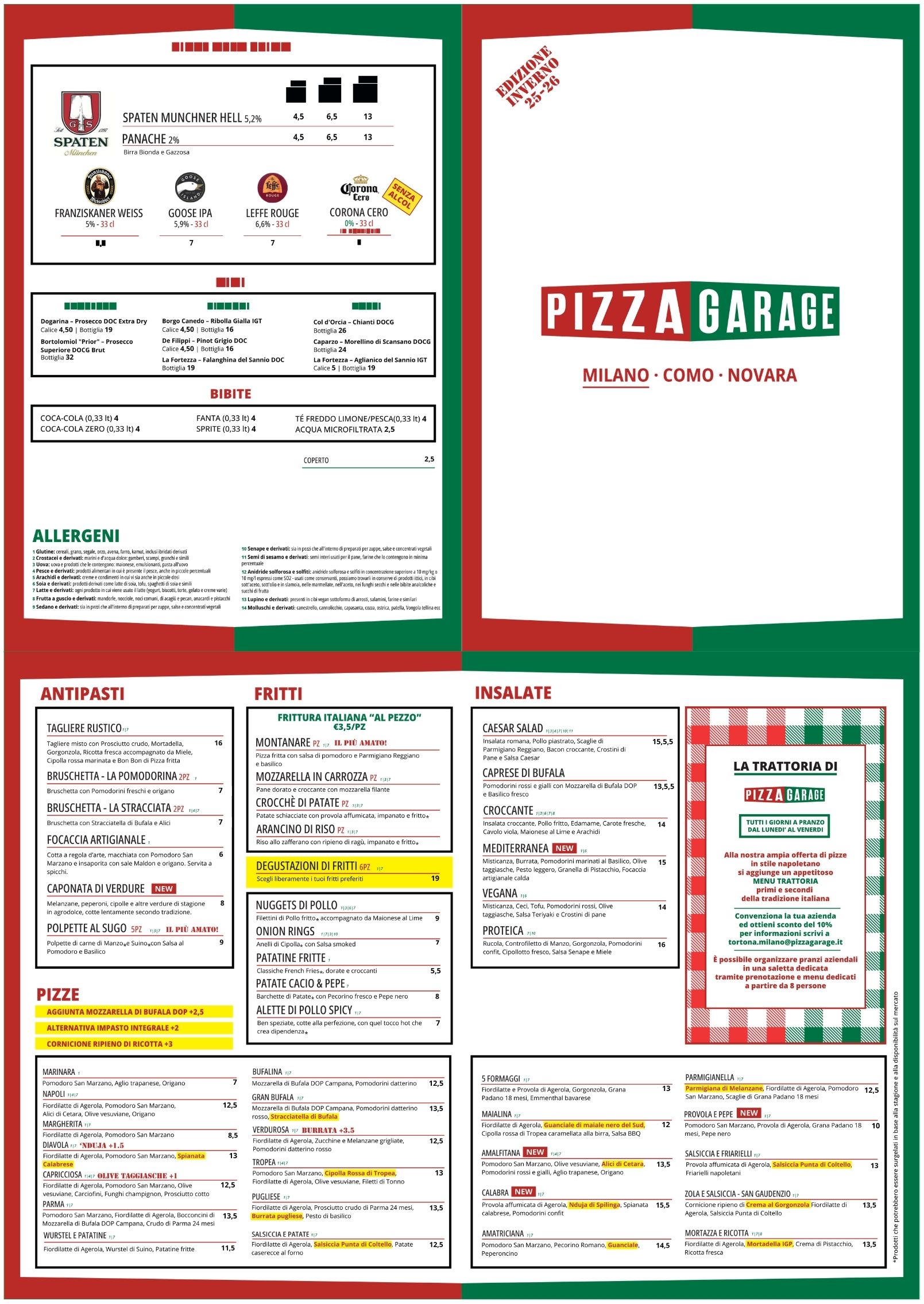 Menu Milano